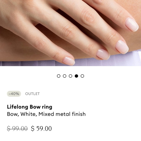 Swarovsky Set Bow Ring and Necklace (With box and bag) - Picture 5 of 5